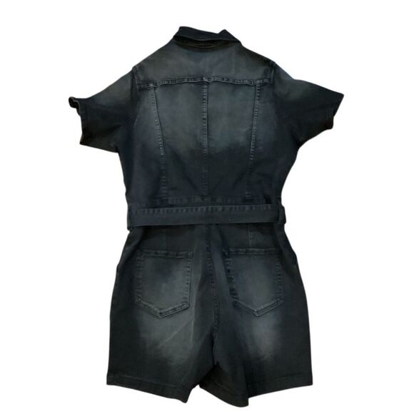 City Chic Black Wash Denim Romper size 12 - Picture 6 of 11